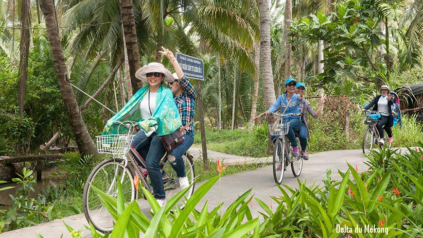 Tour vélo delta du Mékong