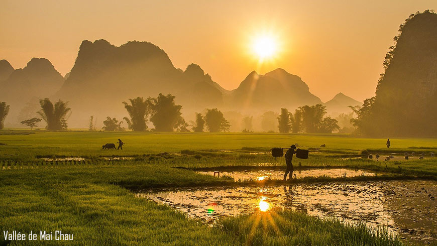 Paysage de Mai Chau Vietnam
